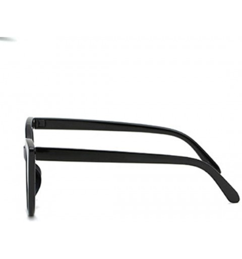 Oval Unisex Vintage Translucent Tint Cat Eye Plastic Lenses Sunglasses - Black Blue - CG18NOAM3ES $8.81