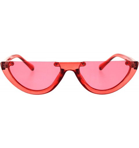 Cat Eye Womens Avant Garde Crop Flat Top Plastic Cat Eye Sunglasses - Red - CU18G68GU0S $9.81