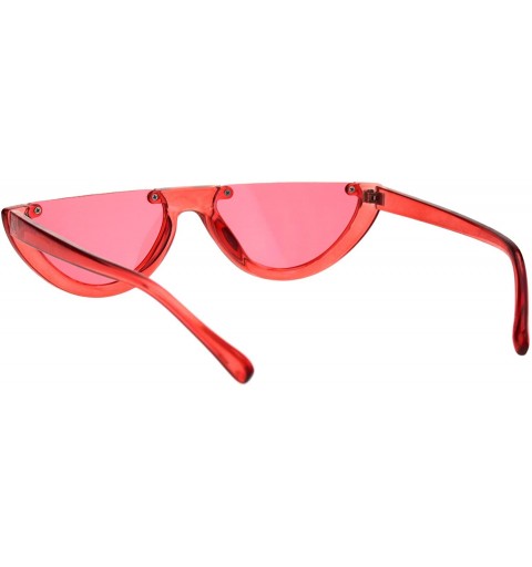 Cat Eye Womens Avant Garde Crop Flat Top Plastic Cat Eye Sunglasses - Red - CU18G68GU0S $9.81