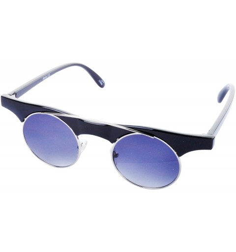 Round KORIN Wire Bridge Round Lens Sunglasses - Black - C218RZ3XNR4 $13.06