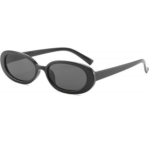 Oval Classic style Oval Sunglasses for Women PC Resin UV 400 Protection Sunglasses - Black - C118T2TQ7A2 $18.00