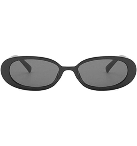Oval Classic style Oval Sunglasses for Women PC Resin UV 400 Protection Sunglasses - Black - C118T2TQ7A2 $18.00