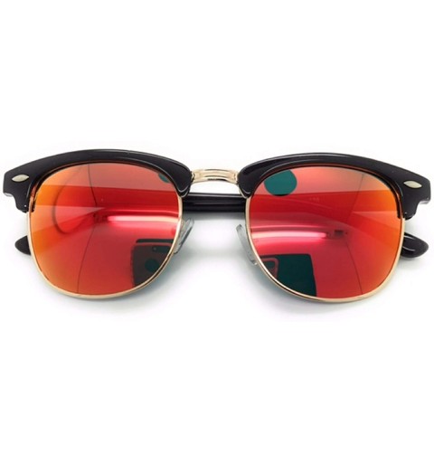 Wayfarer Semi Rimless Polarized Sunglasses Women Men Retro Brand Sun Glasses - Red - CT18L54273A $11.07