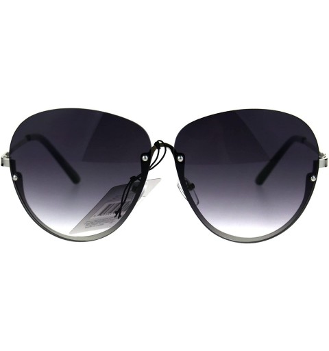 Rimless Womens Rimless Butterfly Halfrim Diva Designer Sunglasses - Smoke - C5186GI5G2W $15.35