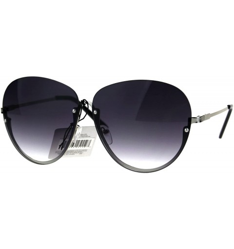 Rimless Womens Rimless Butterfly Halfrim Diva Designer Sunglasses - Smoke - C5186GI5G2W $15.35