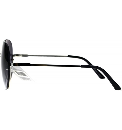 Rimless Womens Rimless Butterfly Halfrim Diva Designer Sunglasses - Smoke - C5186GI5G2W $15.35