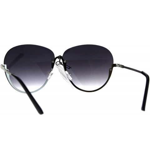 Rimless Womens Rimless Butterfly Halfrim Diva Designer Sunglasses - Smoke - C5186GI5G2W $15.35