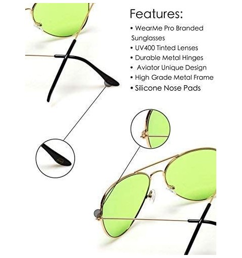 Rimless Classic Aviator Style Metal Frame Sunglasses Colored Lens - Gold Frame / Yellow Tinted Lens - CP182WEW7AS $17.03