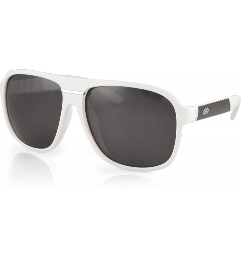 Oversized Madison Polarized Retro Men's & Women's Sunglasses - White - CS12NGCXB78 $35.87