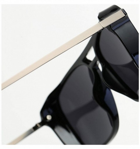 Square Polarized Sunglasses Men Square Retro Designer Sun Glasses Oculos Masculino Gafas De Goggle UV400 - Leopard - C7197Y6T...