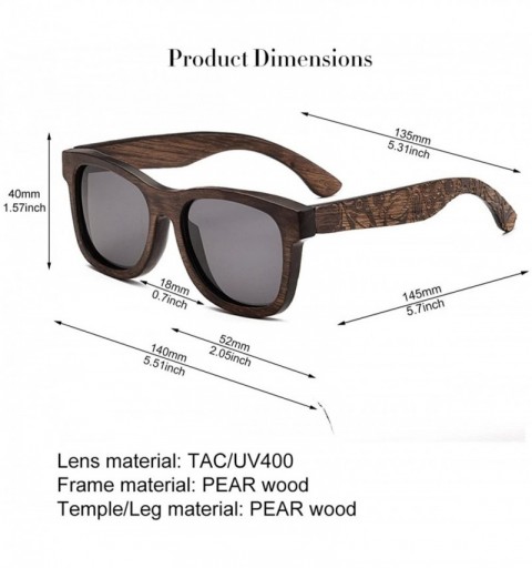 Wayfarer Bamboo Wood Polarized Sunglasses For Men & Women - Temple Carved Collection - CX188RIKO73 $31.04