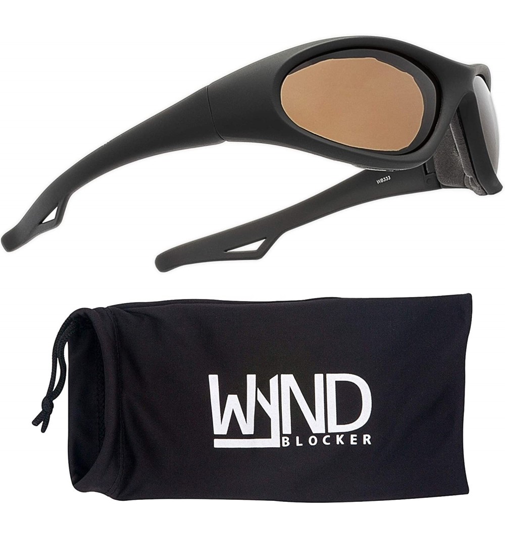 Wrap Wind Resistant Sunglasses Motorcycle- Sports- Driving- Cycling Wrap - Black - Amber - C7196MUMNSW $19.55