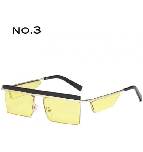 Goggle Square Sunglasses Women Fashion Designer Square Punk Retro Sunglasses Men Rimless Glasses Female UV400 - No.3 - CP18R4...