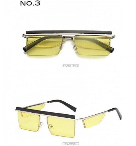 Goggle Square Sunglasses Women Fashion Designer Square Punk Retro Sunglasses Men Rimless Glasses Female UV400 - No.3 - CP18R4...