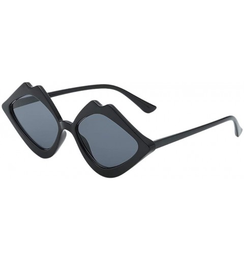 Oversized New Women Vintage Lip Shape Sunglasses Fashion Eyewear Radiation Protection Casual Glasses - CV18SW9Q5NG $7.20