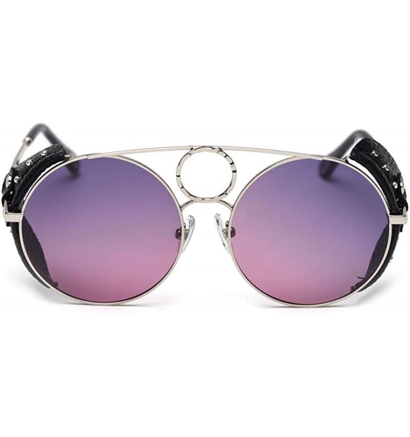 Retro Punk Sunglasses Women Polarized Metal Frame Vintage Round Sun ...