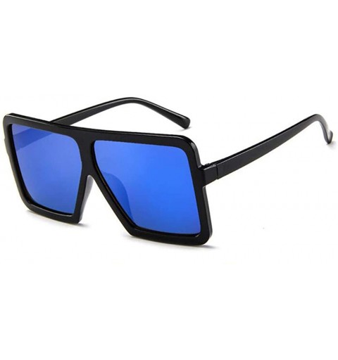Round Unisex Big Frame Sunglasses Women Men Vintage Glasses Retro Glasses Eyewear Sunglasses - Blue - CI18S6UNUQC $8.35