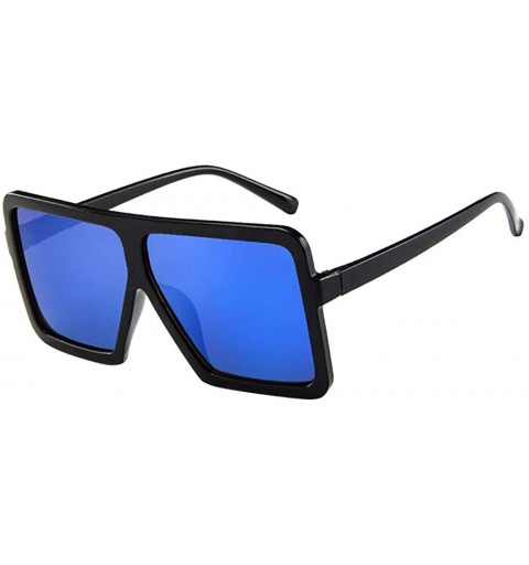 Round Unisex Big Frame Sunglasses Women Men Vintage Glasses Retro Glasses Eyewear Sunglasses - Blue - CI18S6UNUQC $8.35