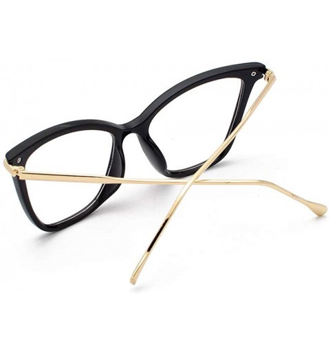 Goggle Polarized Sunglasses Fashion Cat Eye Frame Glasses for Women Men-Mirrored Lens Trendy Metal Eyewear - Bk - CZ196ILLN60...