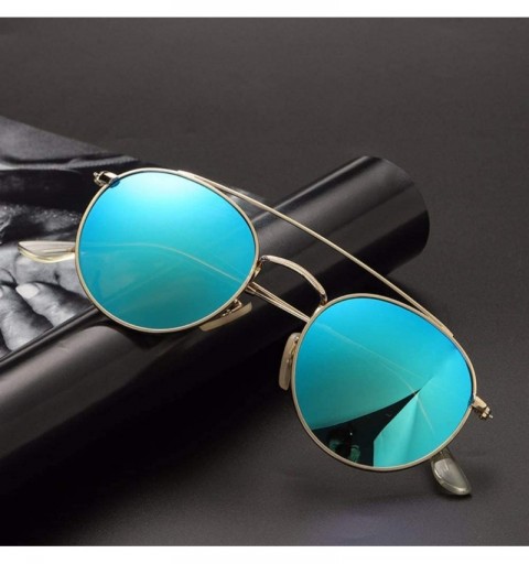 Aviator Glass Lenses- Sunglasses- Double-Beam Glasses- Circular Sunglasses- sunshades- Dazzling Glasses - G - C718QO3UQ42 $42.61