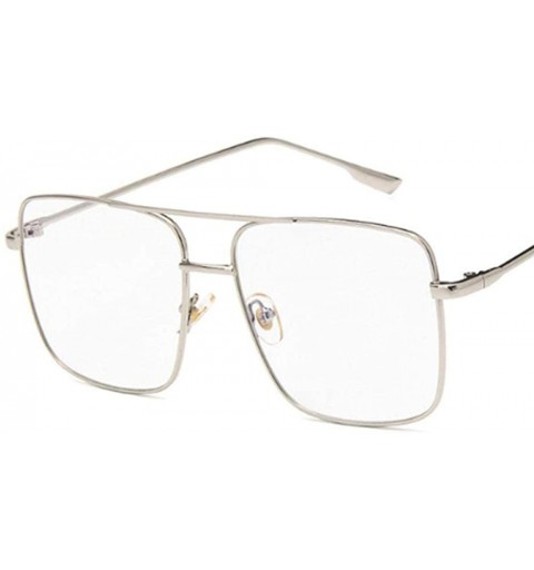 Square 47111 Square Simple Retro Sunglasses Men Women Fashion UV400 Glasses Gold Black - Gold Tea - CQ18YQODI5Z $10.97
