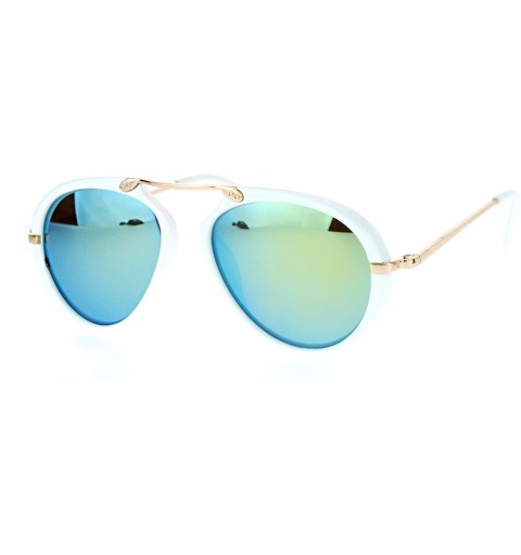 Aviator Vintage Fashion Aviator Sunglasses Womens Retro Style Aviators UV 400 - White - CJ18753YNGI $11.33