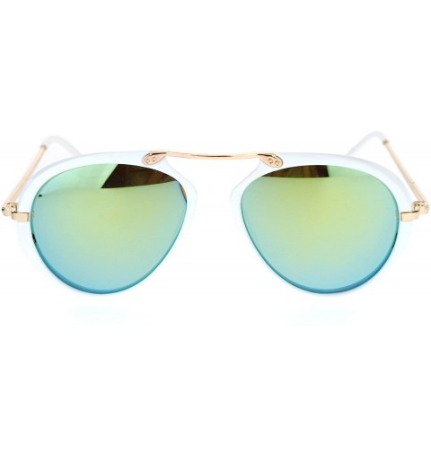 Aviator Vintage Fashion Aviator Sunglasses Womens Retro Style Aviators UV 400 - White - CJ18753YNGI $11.33