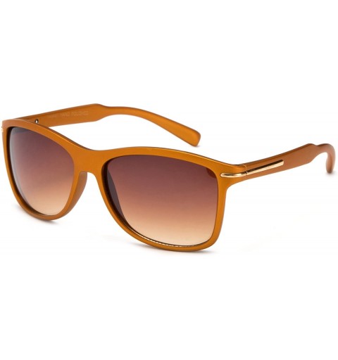 Round Mens Round Frame Sleek Flash Lenses Fashion Sunglasses Simple Fit - Gold - C0127QJC467 $10.18