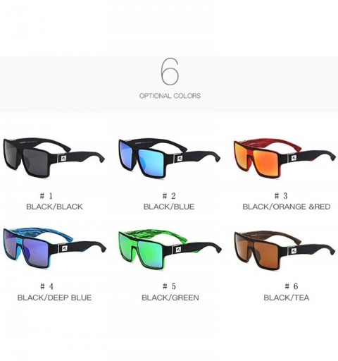 Square Men Polarized Sunglasses Outdoor Driving Square Sport Fashion Glasses - 4 - CM18G37UWWM $13.30