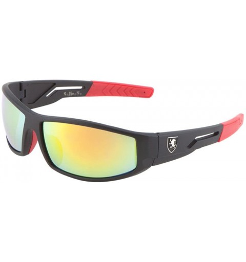 Sport Slim Sport Wrap Around Sunglasses - Black & Red Frame - CQ18EWW7G59 $8.26