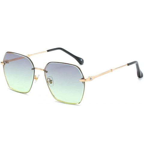 Aviator Frameless Trimming Sunglasses Fashion Box Sunglasses Female Sunglasses Tide - CB18X0CWMO4 $39.64