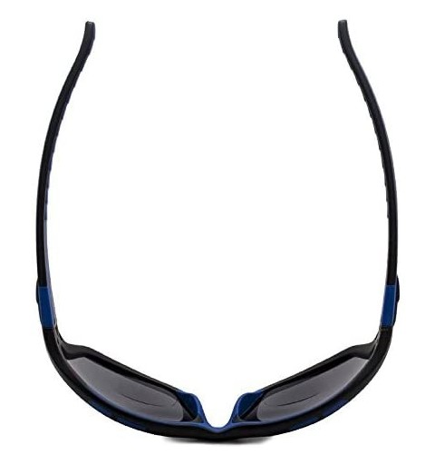 Goggle Unbreakable Sunglasses Baseball Softball - Matte Black-blue Frame/Grey Lens - C718D08C5UM $12.82