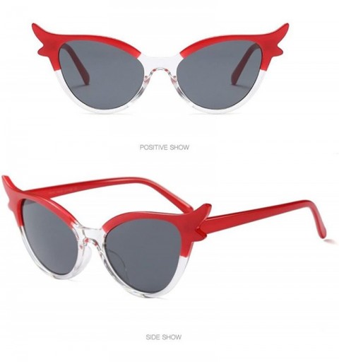 Semi-rimless Retro Vintage Style Glasses-Cat Eye Sunglasses Trendy Rapper Glasses Eyewear for Men Women - C - CD196IYLSNM $10.95