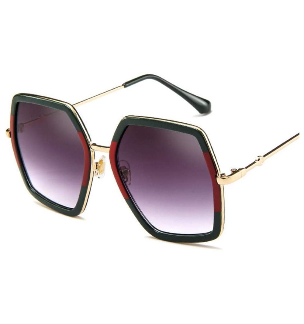 Oversized Oversized Square Sunglasses Women Luxury Designer Vintage Sunglass Fashion Big Frame Sun Glasses UV400 - 3 - C018R2...