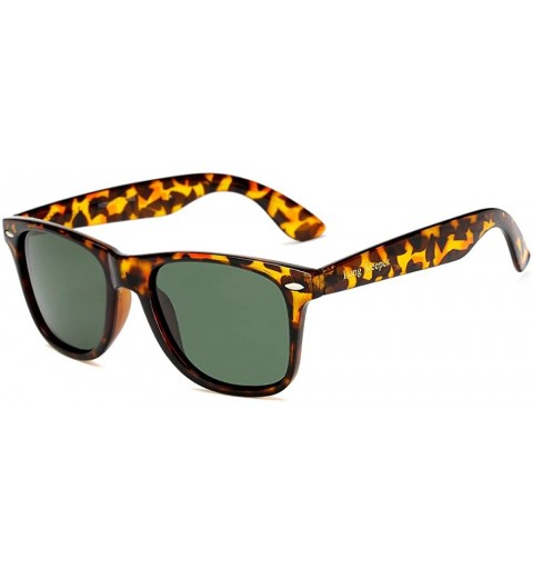 Square Polarized Sunglasses Classic Square Unisex Transparent Frame Glasses - Leopard - CA18GEW25Q7 $10.91