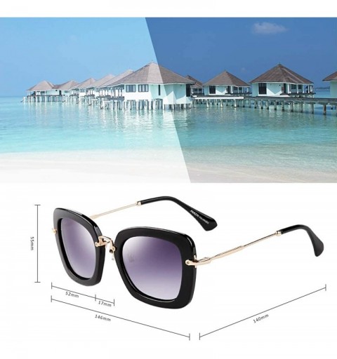 Oversized Vintage Trendy Sunglasses for Ladies - Male UV400 Protection with Polarized Lens - PZ9535 - CQ18Y0Y8NON $16.79
