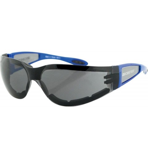Goggle Shield II Adult Frameless Designer Sunglasses - Blue/Smoke / One Size Fits All - CF1156U3KTT $41.11