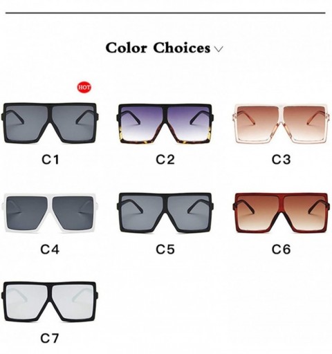 Square Plastic Oversized Women Sunglasses Square Er Big Frame Female UV400 Sun Glasses Oculos Masculino - Black Silver - CM19...