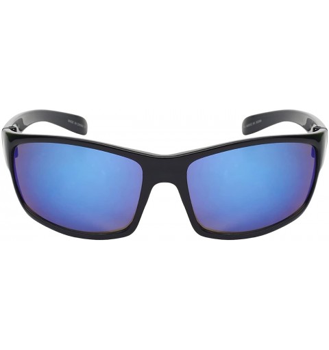 Wrap Sports Sunglasses with Color Mirror Lens 570010-REV - Black - CN12IRW5FIV $11.91