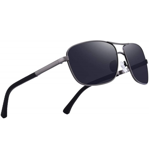 Oval Men Classic Rectangle Sunglasses HD Polarized Sun glasses For Driving TR90 Legs UV400 Protection - Gray&black - C318W7XM...