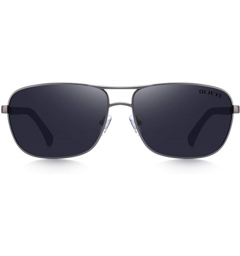Oval Men Classic Rectangle Sunglasses HD Polarized Sun glasses For Driving TR90 Legs UV400 Protection - Gray&black - C318W7XM...