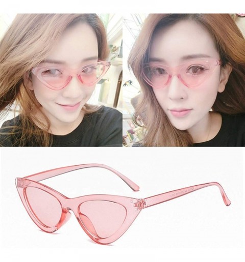 Goggle Retro Vintage Narrow Cat Eye Sunglasses for Women Clout Goggles Plastic Frame - Multicolor2 - CW18NCZK6NS $9.87