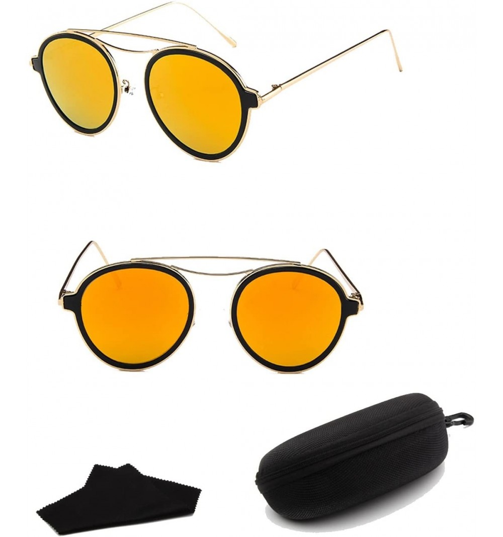 Round Men's Fashion Rhythm Retro Sunglasses Drive Polarized Glasses Men Steampunk098 (Color Black) - Black - C41993ZOGTM $48.00