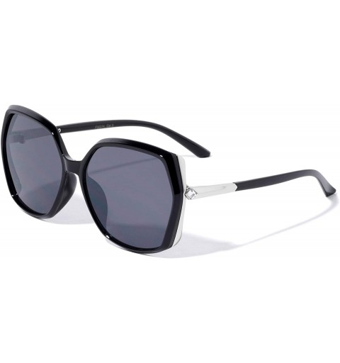Butterfly Geometric Rhinestone Fashion Sunglasses - Black - CG1972D3LGE $17.67