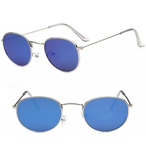 Aviator 2019 Retro Round Sunglasses Women Brand Designer Sun Glasses For Women Green - Blue - C218YLZAKKW $19.18