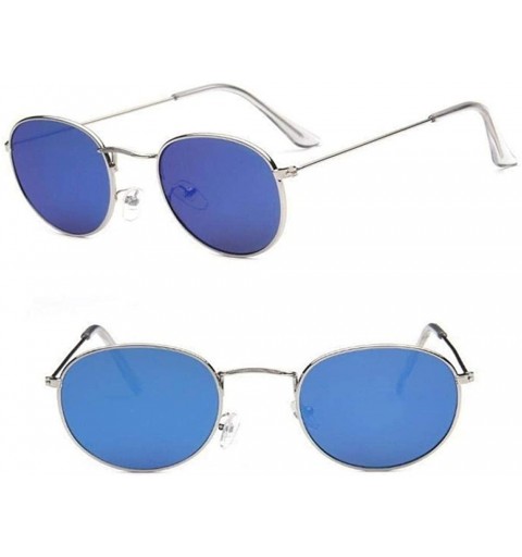 Aviator 2019 Retro Round Sunglasses Women Brand Designer Sun Glasses For Women Green - Blue - C218YLZAKKW $9.93