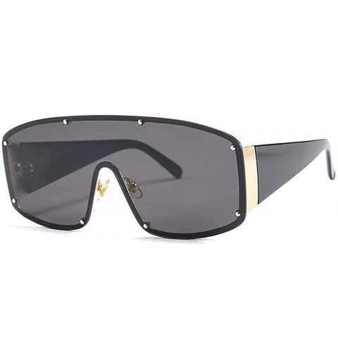 Square Oversized Sunglasses Gradient Glasses Eyewear - Black - CH18QLUKZOS $11.72