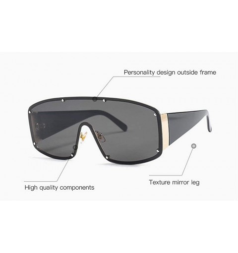Square Oversized Sunglasses Gradient Glasses Eyewear - Black - CH18QLUKZOS $11.72