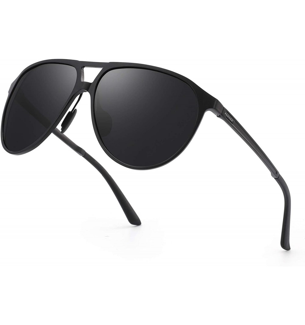 Shield Men's Driving Polarized Sunglasses for Men Al-Mg Metal Frame Ultra Light - Black Frame/Grey Lens - CO18SKMALEK $14.99