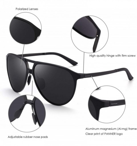Shield Men's Driving Polarized Sunglasses for Men Al-Mg Metal Frame Ultra Light - Black Frame/Grey Lens - CO18SKMALEK $14.99